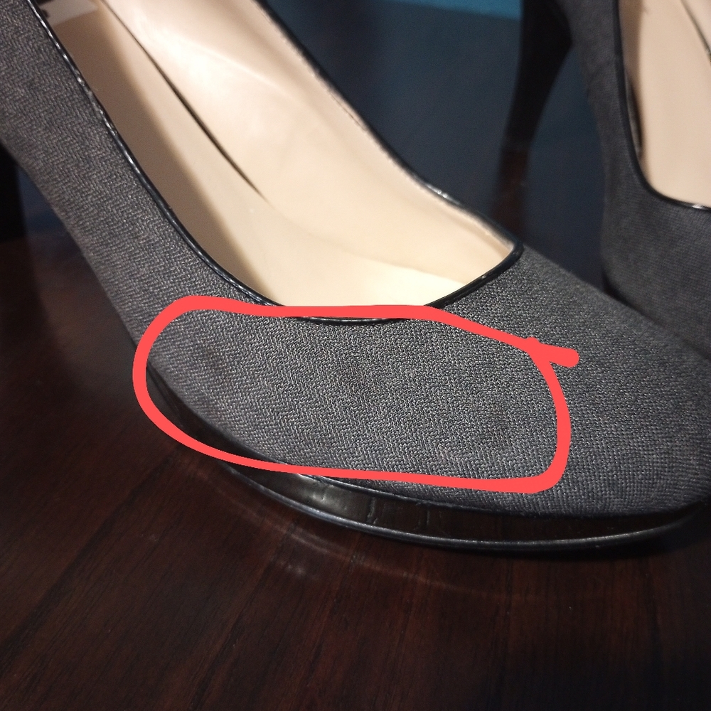 Nine West WOS 4"Heels Pumps WISE UP 2 sz 9M Gray Tweed Slip-On Classy Work Dress - Picture 13 of 14